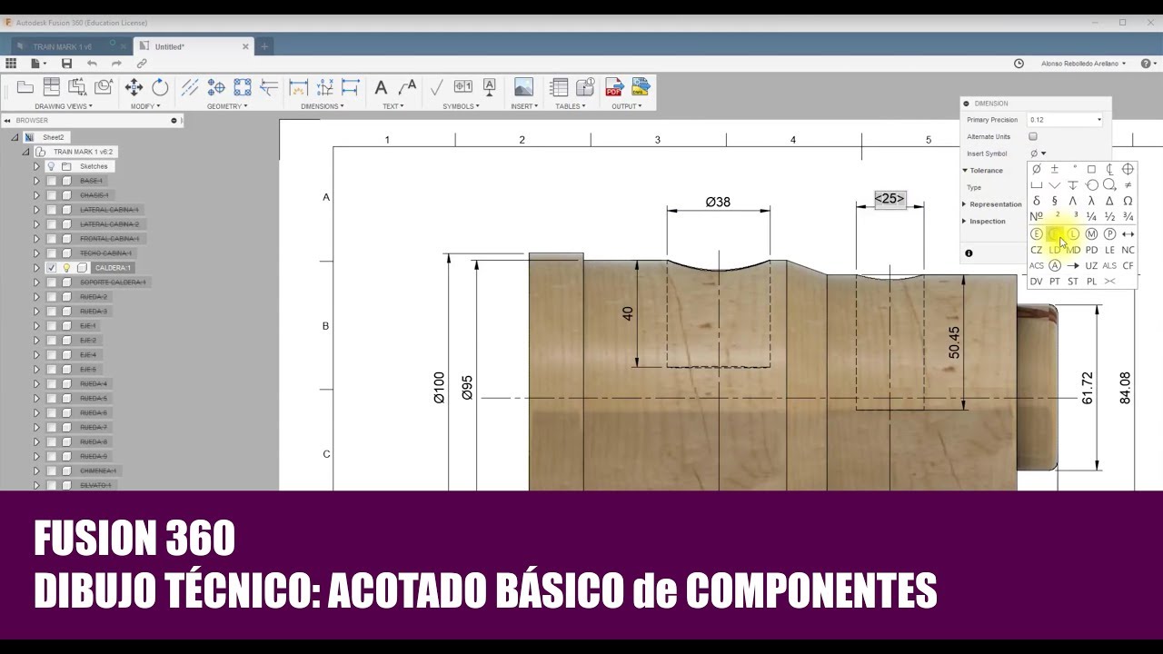 FUSION 360 #46 DIBUJO TÉCNICO ACOTADO BÁSICO