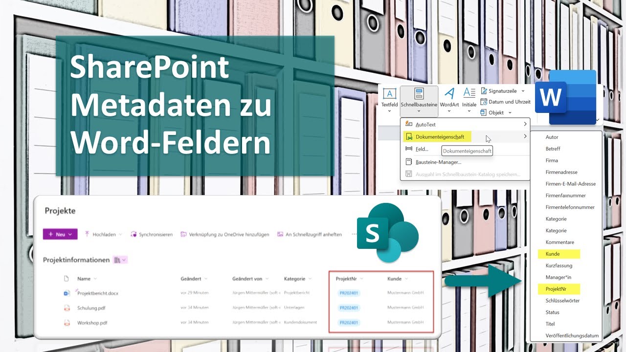 SharePoint Metadaten in Word als Felder einfügen