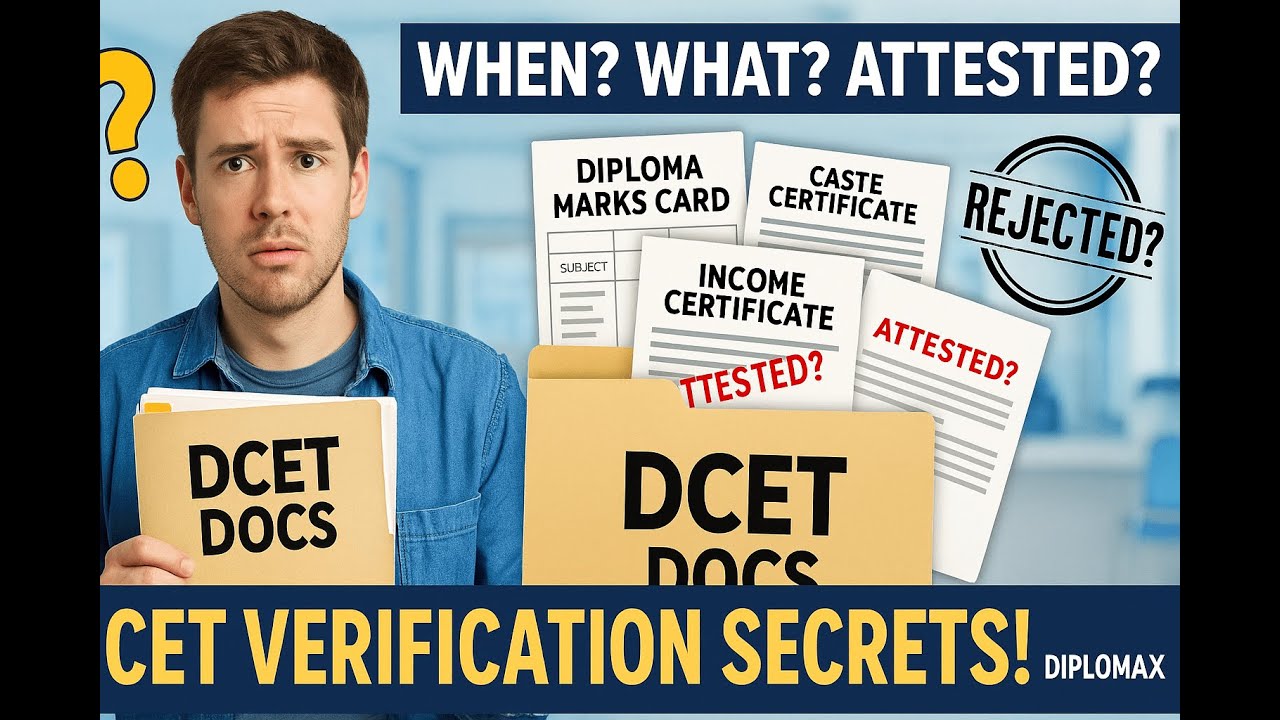 DCET 2025 Documents Verification 🔍 | What to Carry? Attested? Full Guide!