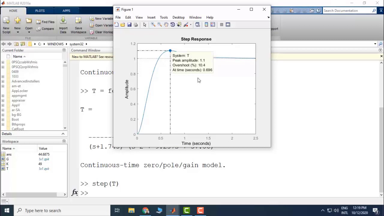 LCS 34b - Verification of the designed proportional controller with MATLAB