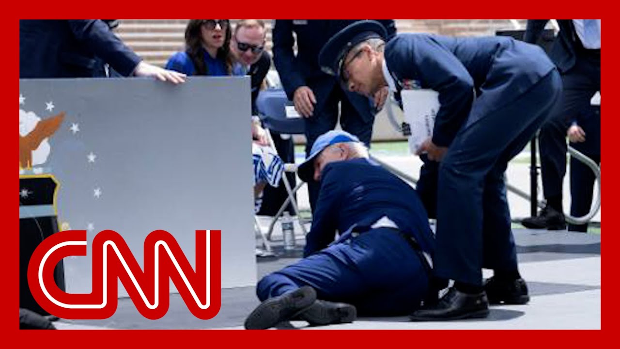 Biden trips over sandbag during Air Force Academy commencement