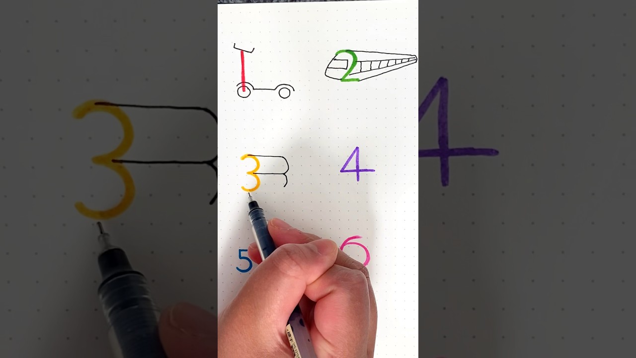 TRY THIS DRAWING TRICK USING NUMBERS TO DRAW TRANSPORT 🚗 SO EASY!Step by step drawing for beginners