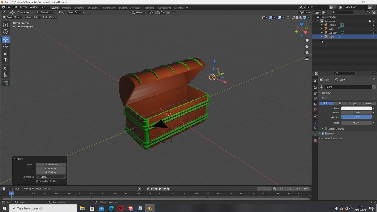 Membuat 3D Peti Harta Karun dengan aplikasi Blender