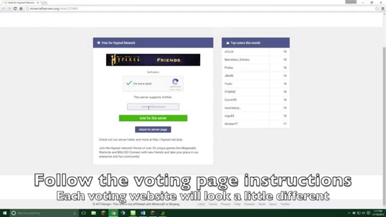 Hypixel Tutorial - Voting