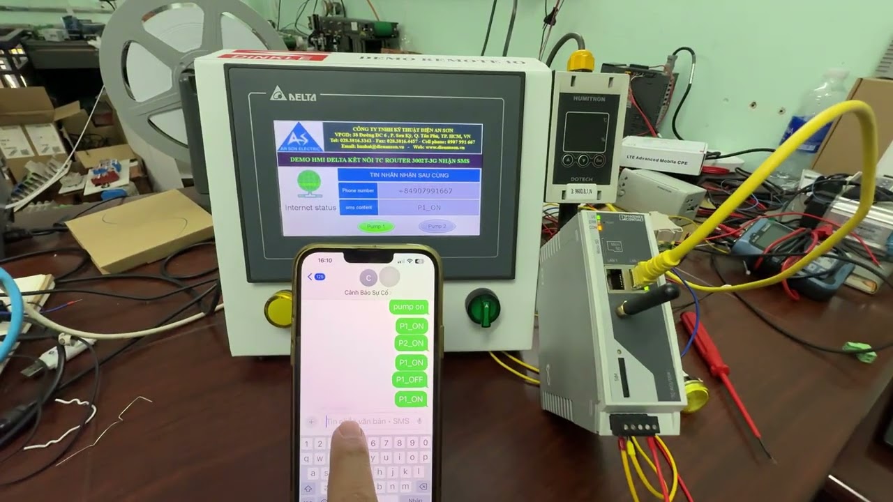 HMI DELTA communication with TC ROUTER ( 3002T-3G ) for receive sms