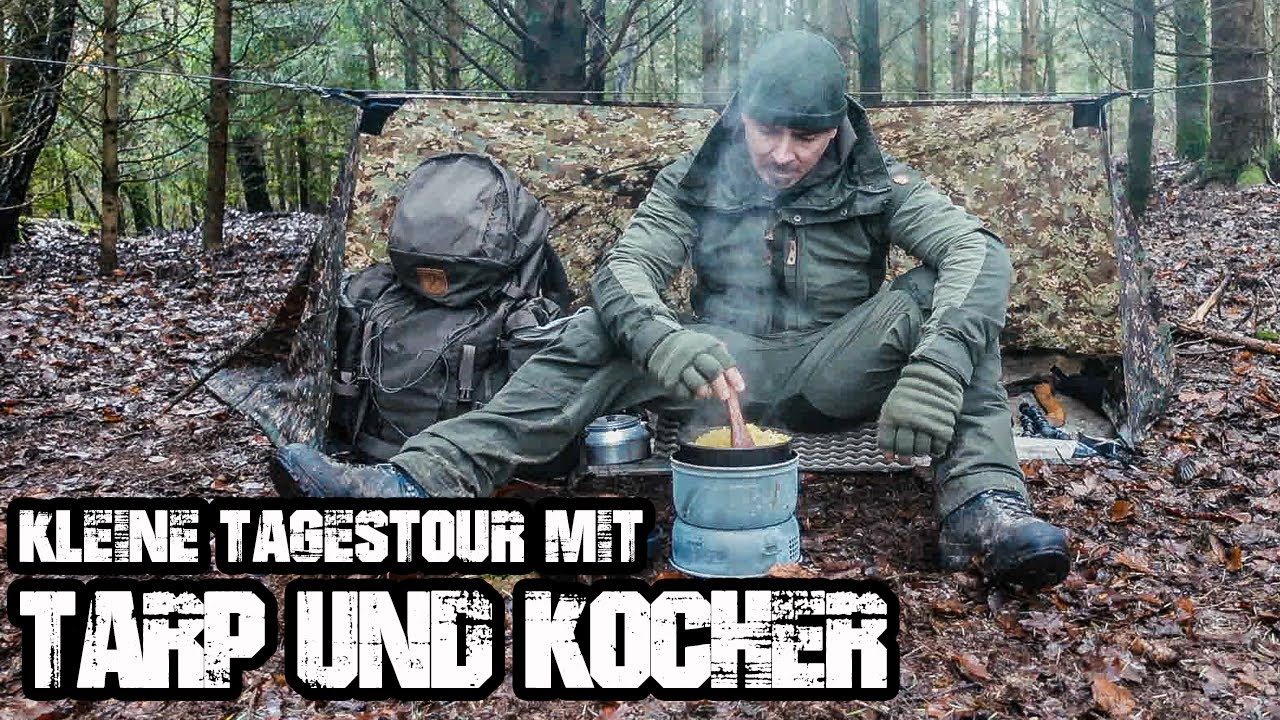 Bushcraft Tagestour mit Tarp und Kocher