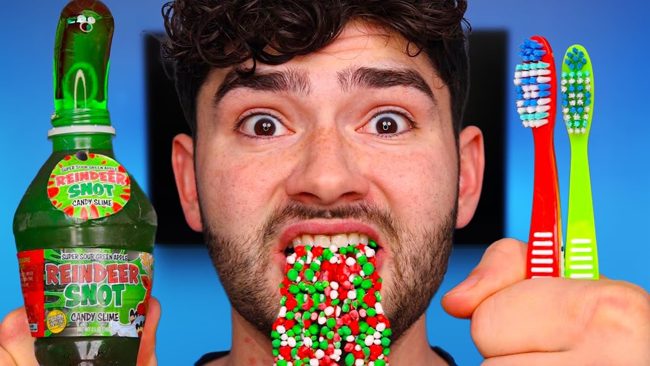 Вызывают ли рождественские эмодзи кариес? ASMR Mukbang