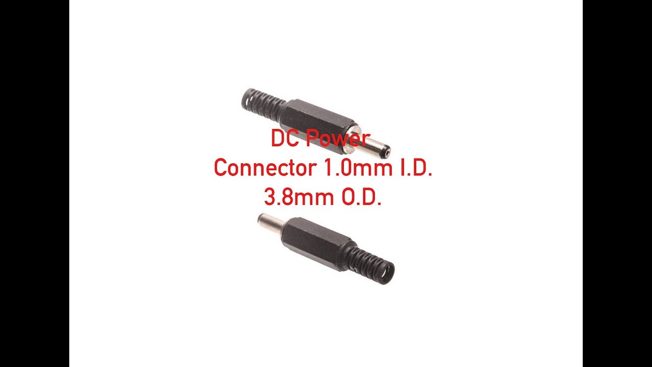DC Power Male Solder Connector - 1.0mm I.D. - 3.8mm O.D. P#1253