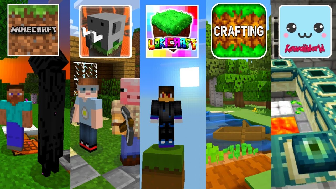 Minecraft Trial vs Craftsman Building Craft vs Kawaii World vs Craft World vs Crafting and Building
