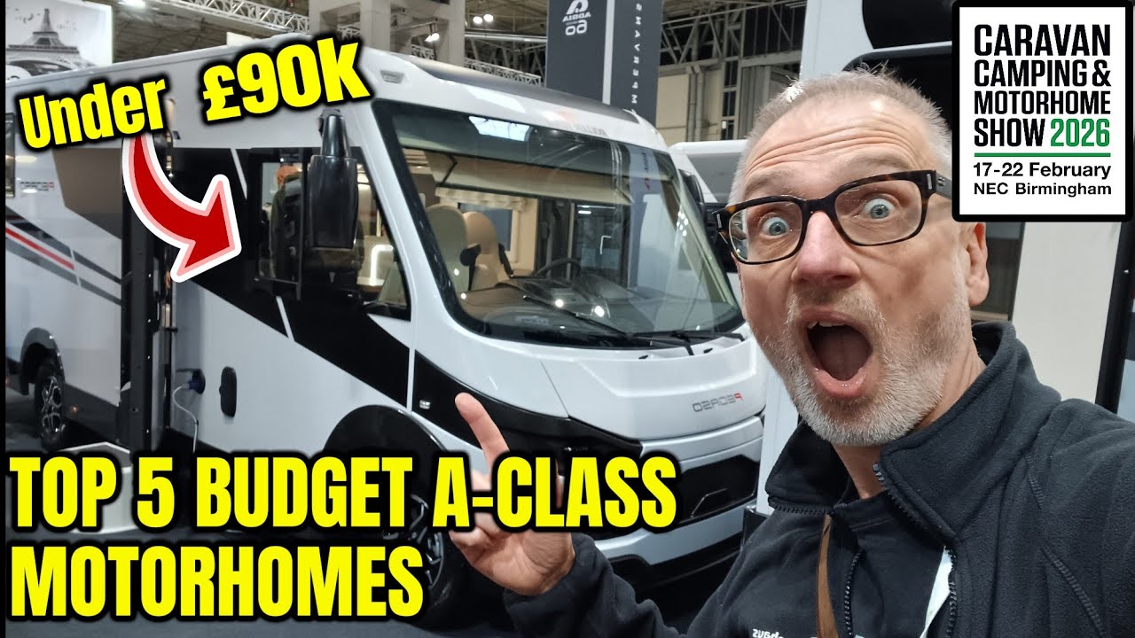 TOP 5 A-CLASS Motorhomes on a LOW BUDGET - Camping Caravanning & Motorhome Show