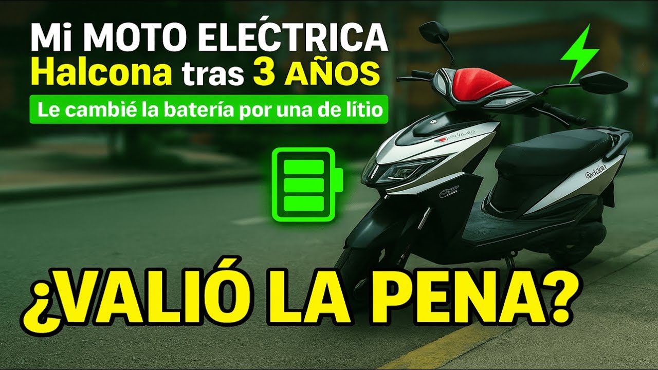 Mi MOTO ELÉCTRICA Halcona tras 3 AÑOS ⚡ Le cambié la batería por una de litio ¿Valió la pena?