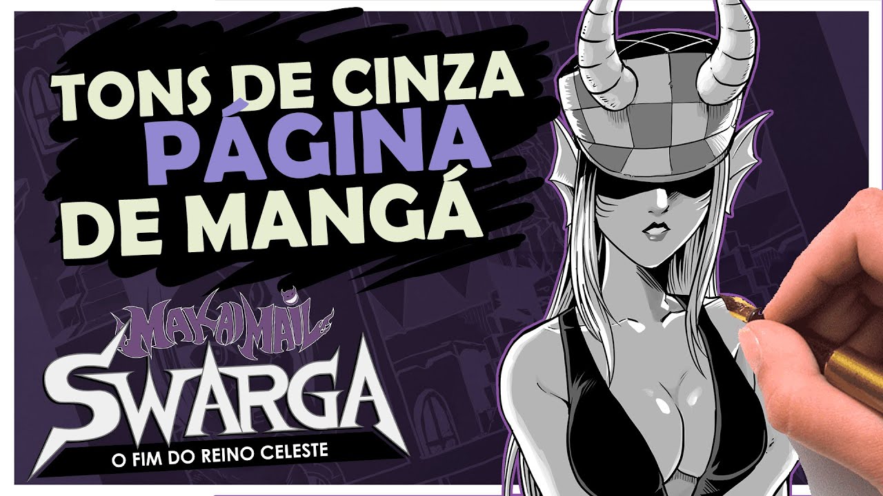 Tons de cinza em uma página do MANGÁ Makai Mail