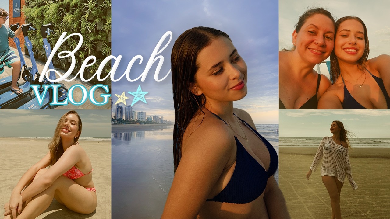 VLOG DE UMA SEMANA NA PRAIA | andando de patinete elétrico, perrengues e comprinhas! - Luiza Vinco