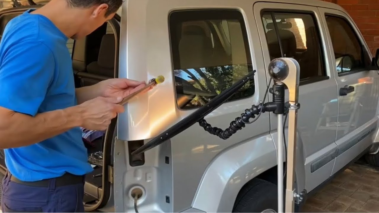 HOW TO REPAIR A BIG DENT! Using PDR on Jeep Pillar Dent