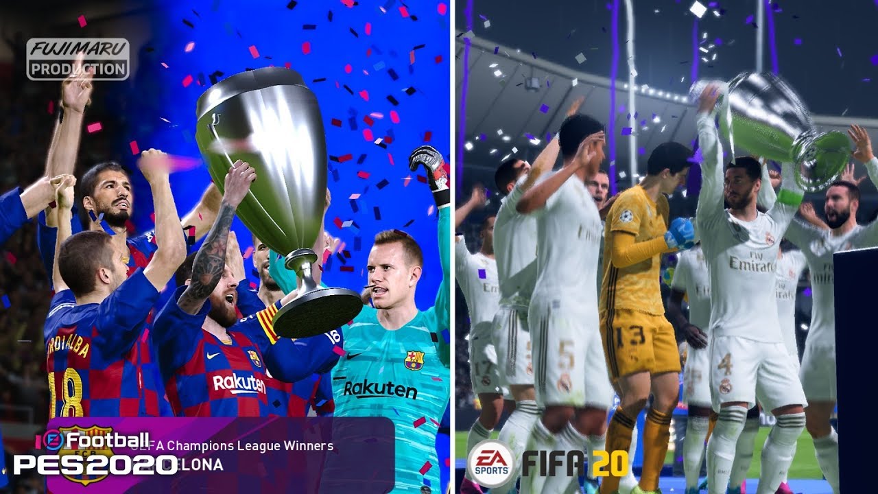 PES 2020 vs FIFA 20 | UEFA CHAMPIONS LEAGUE FINAL COMPARISON | Fujimarupes