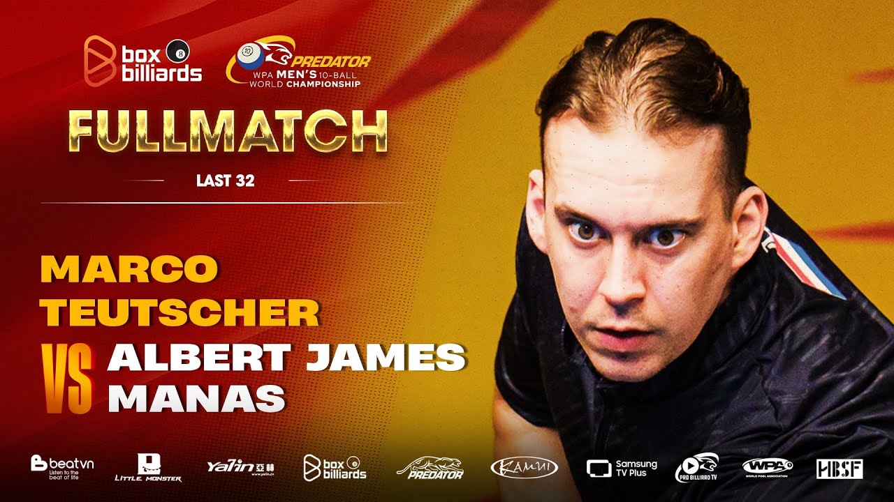 AJ Manas vs Marco Teutscher | LAST 32 | 2025 Predator WPA Men’s 10-Ball World Championship