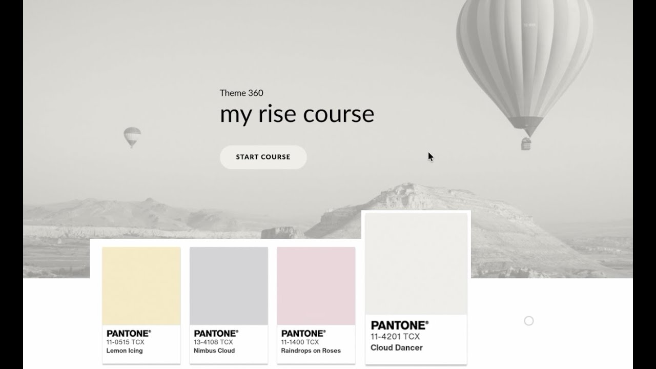 How to add a multi-color palette to a Rise 360 theme featuring Pantone color of 2016: Cloud Dancer