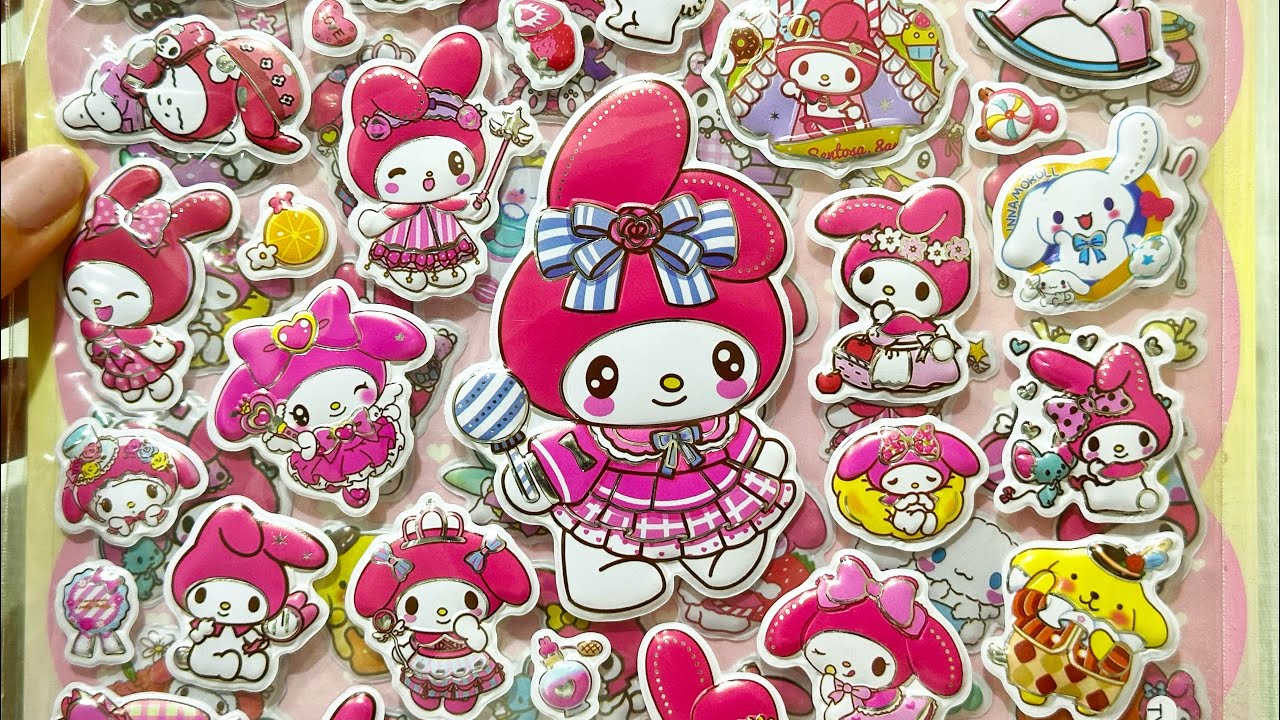 [paper diy] My Melody and Friends Cute Stickers | ASMR