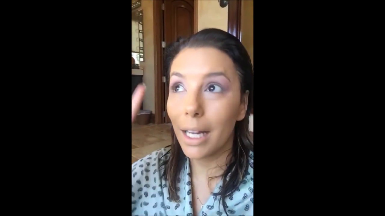 EVA LONGORIA DOING HER MAKE UP