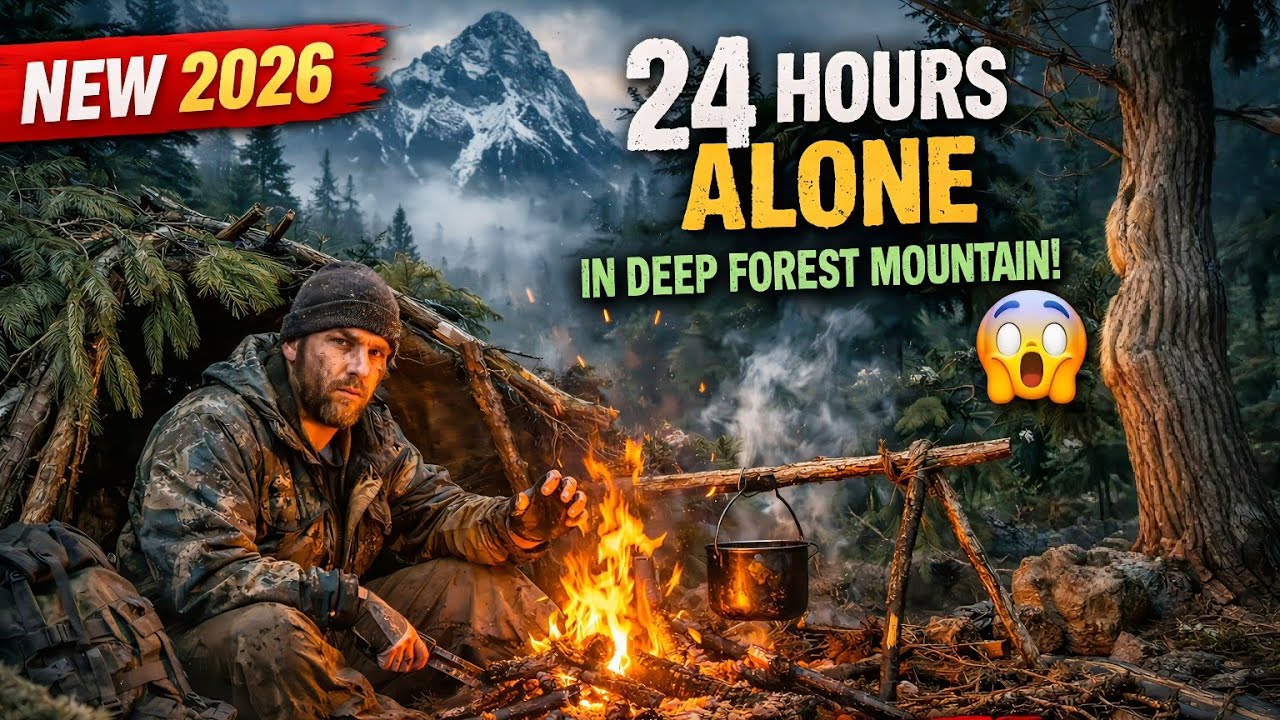 NEW 2026 😱 24 Hours Alone in Deep Forest Mountain | Extreme Survival Challenge
