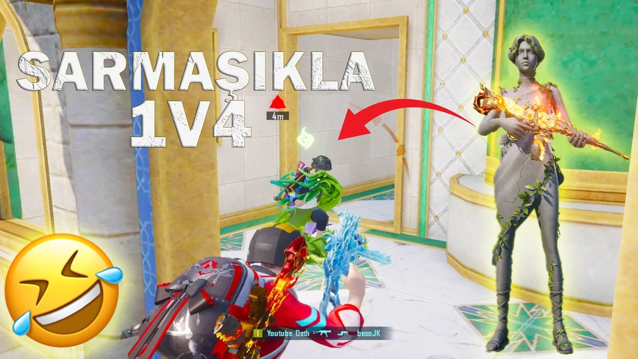 ULTRA HD 120 FPS 😱 Я СДЕЛАЛ 1V4 С SARMAŞIK! ОЧЕНЬ ВЕСЕЛО! 😂 PUBG MOBILE