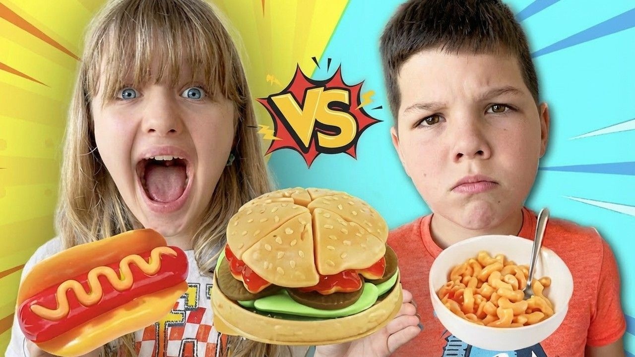 Gummy Food Challenge! Aubrey VS Caleb (Family Fun)