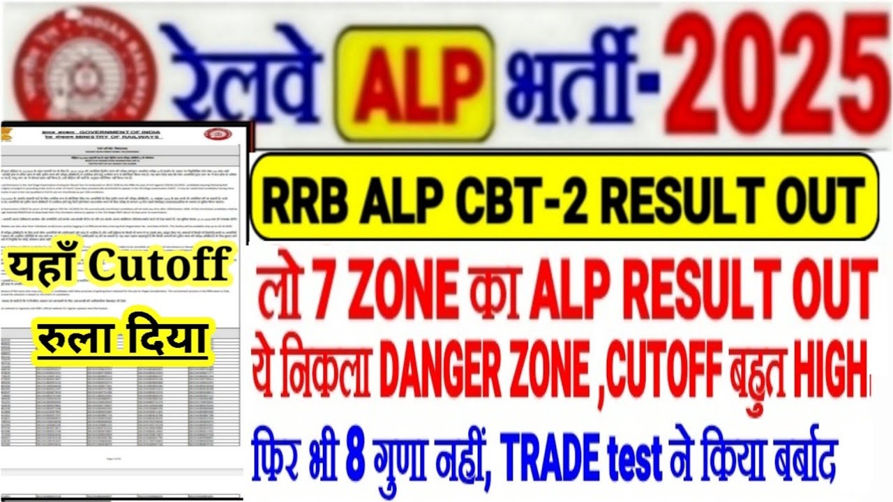 RRB ALP CBT-2 RESULT: 7 ZONES OUT, CUTOFF EXTREMELY HIGH, DANGER ZONE, BROUGHT TEARS, FAILED IN T...