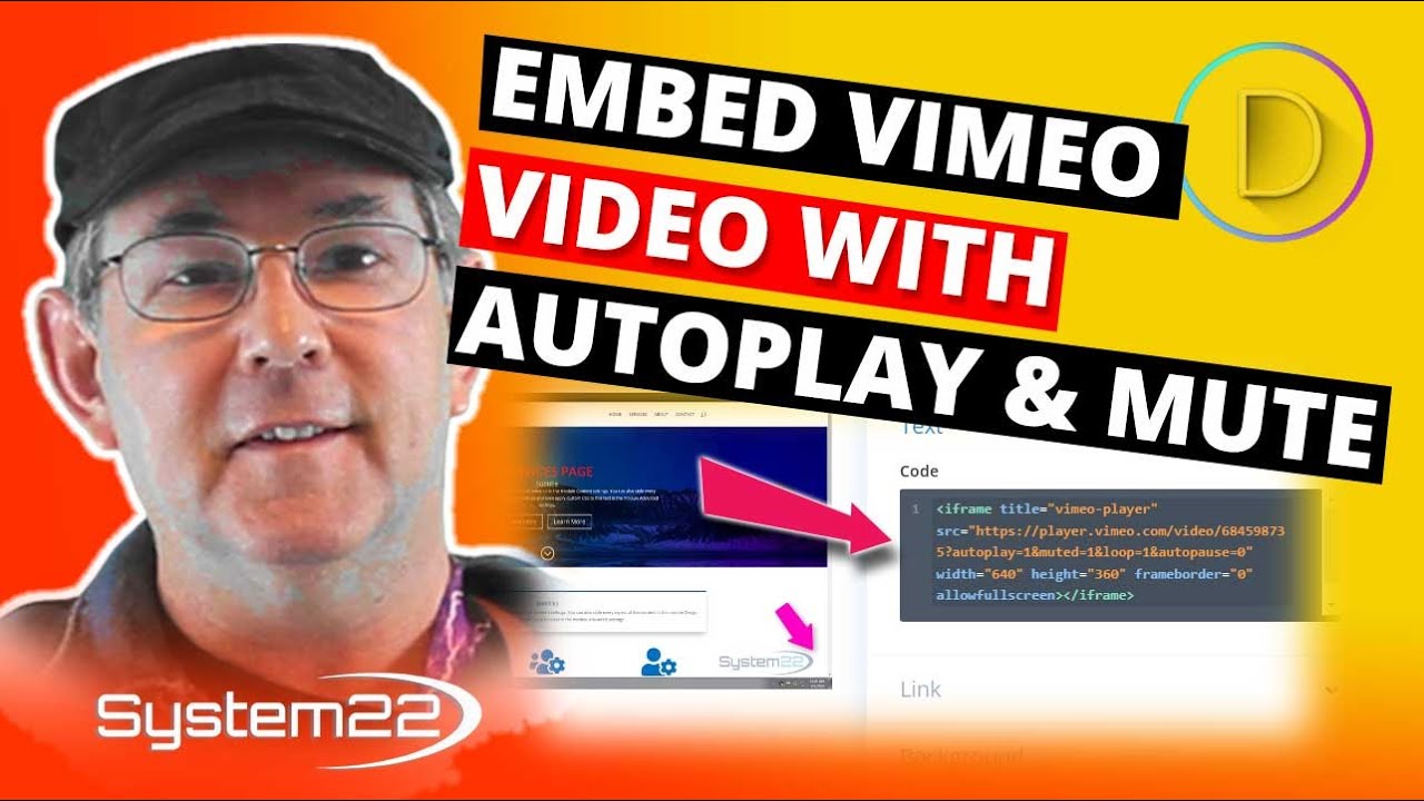 Тема Divi: встраивайте видео Vimeo с автовоспроизведением и отключением звука 👈👍👈