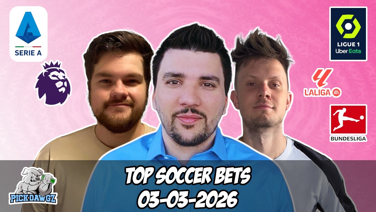 Free Soccer Bets 3/3/26 PickDawgz On the Pitch EPL, LaLiga, Bundesliga, Serie A, Ligue 1 Free Bets
