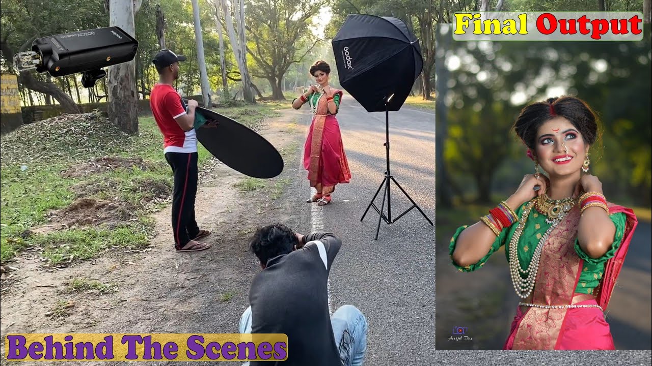 Marathi Bride poses II Outdoor photoshoot II Behind the scenes II with GodoxAd200pro