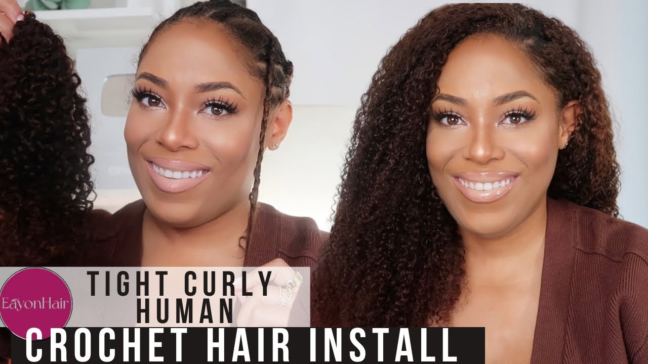 FLAWLESS HUMAN HAIR CROCHET INSTALL WITH EAYON TIGHT CURLY| LIA LAVON