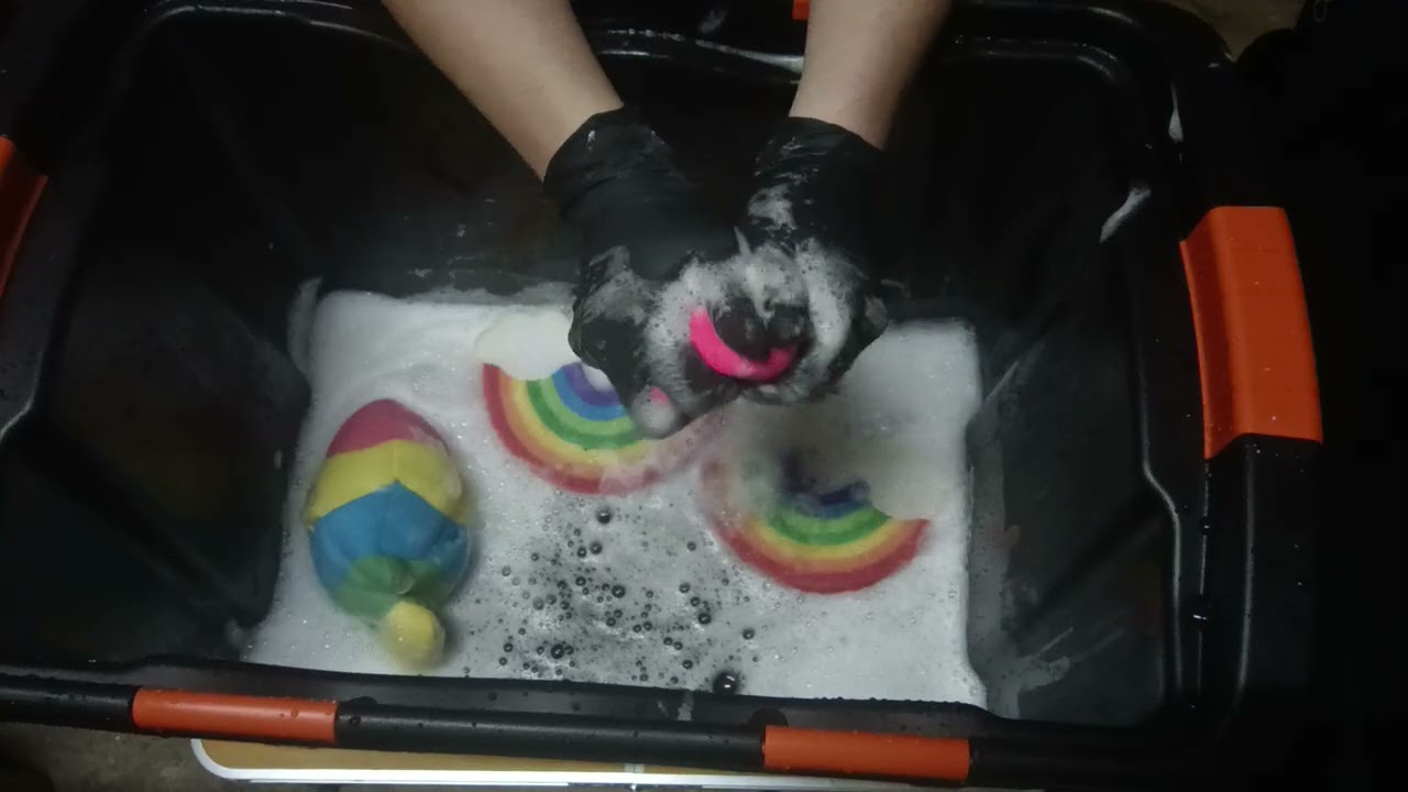 ASMR Sponges & Lots of Foam 🧼✨ Satisfying Sounds | Washing & Rinsing My New Fish Sponge