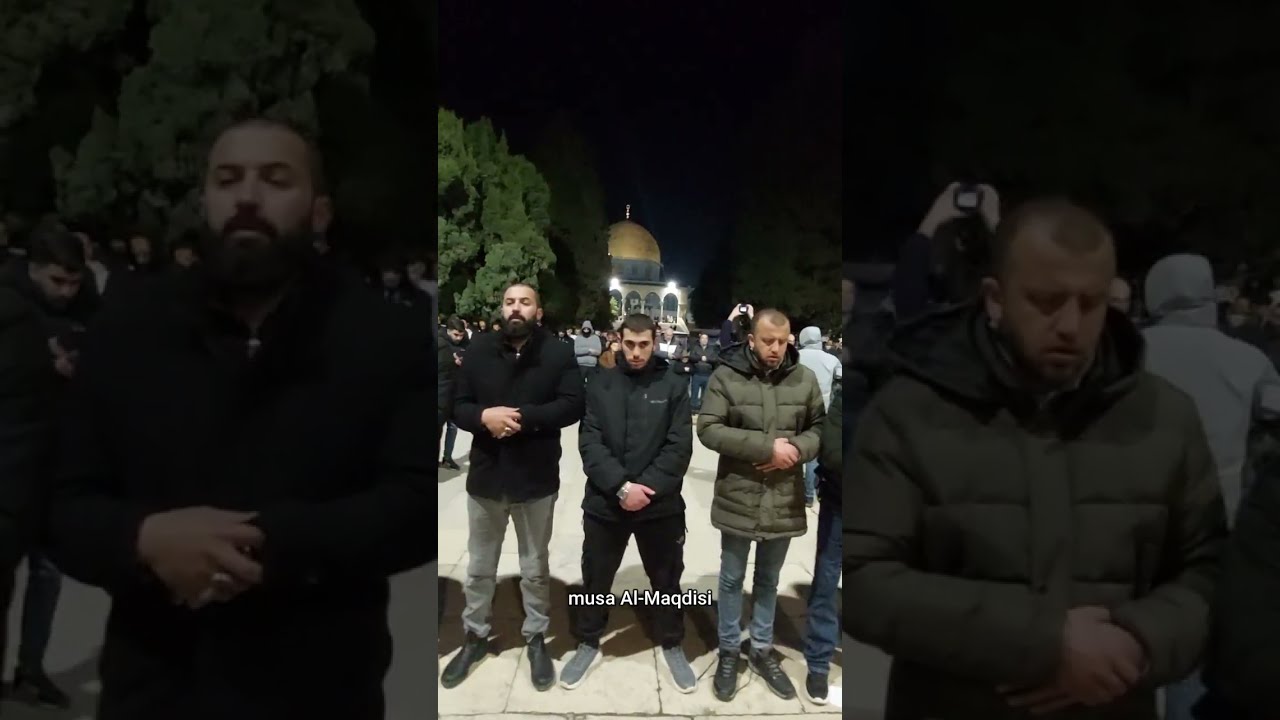 صلاة العشاء في المسجد الاقصى ليلة 1 رمضان #alaqsamosque #ramadan