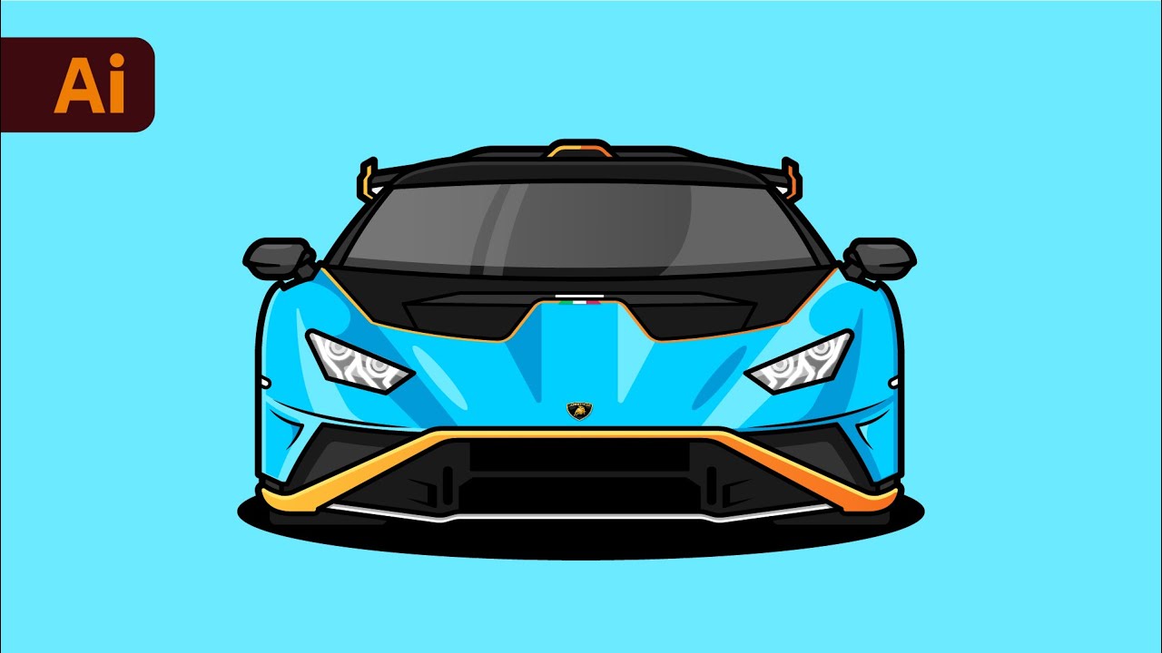 How To Create Vector Lamborghini Car | Adobe Illustrator TUTORIAL