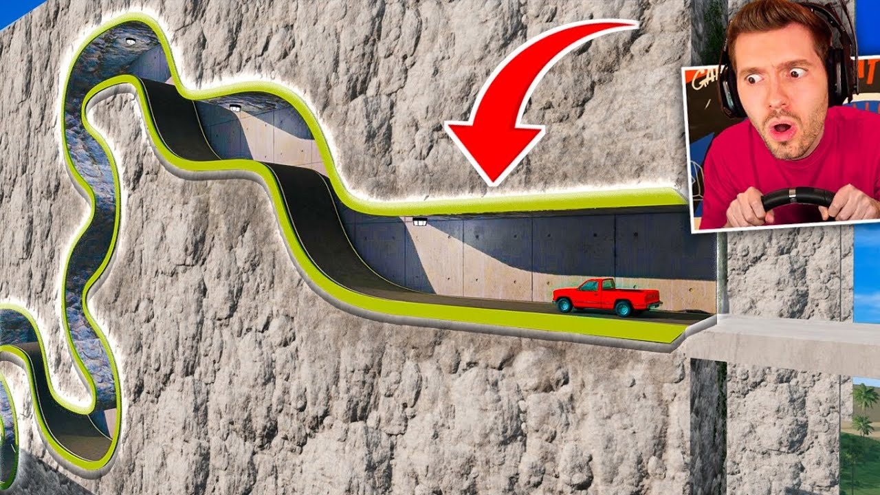 Colocando um CARRO em túneis INFINITOS no BeamNG Drive!