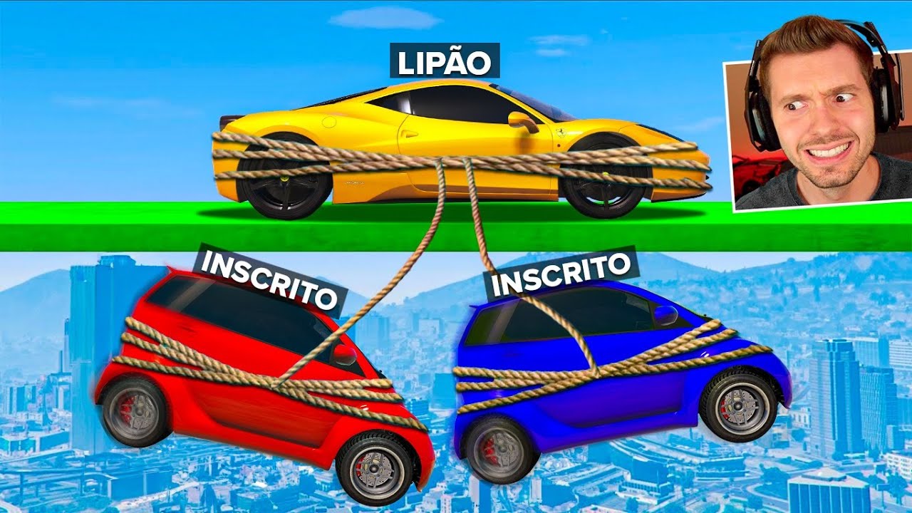 GTA V: (coop) LIPÃO vs INSCRITO numa corrida em DUPLA! (o melhor)