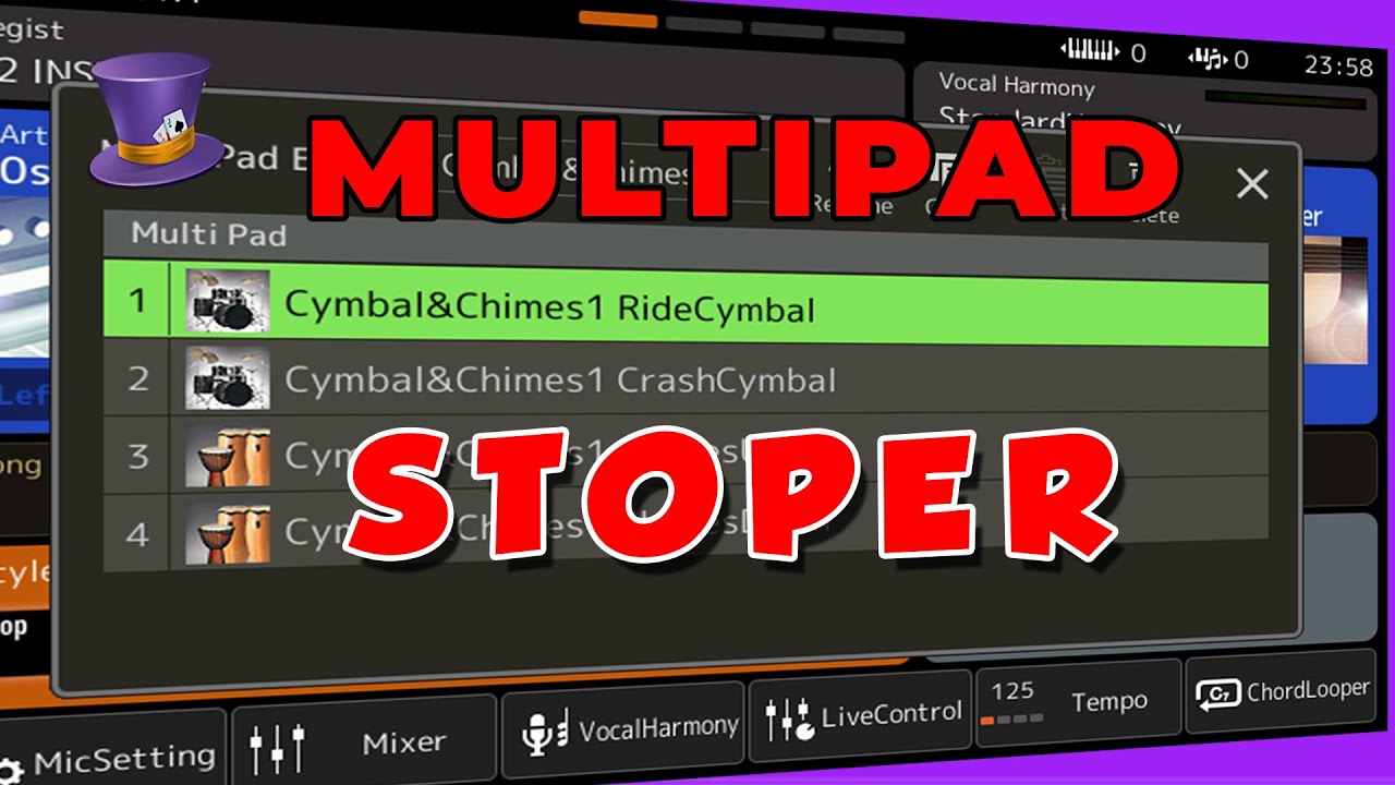 Stopping a Multipad - a trick to stop a currently playing multipad using registration