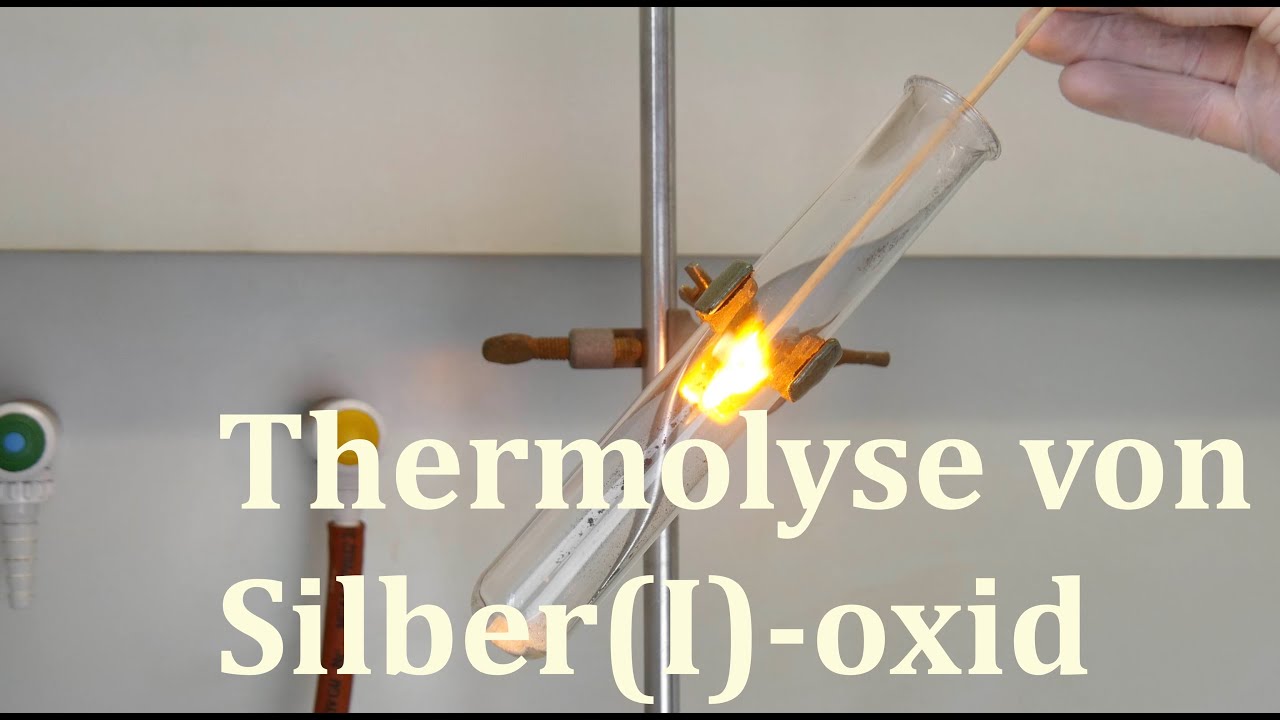 Thermolyse von Silber(I)-oxid | Reduktion von Silberoxid | thermolysis of silver oxide