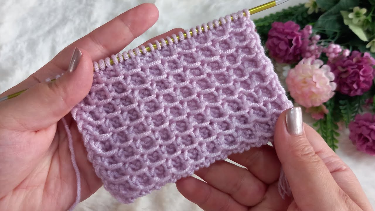 ✅️🍀İki Şiş Waffle Örgü Modeli ✅️🍀Knitting Pattern