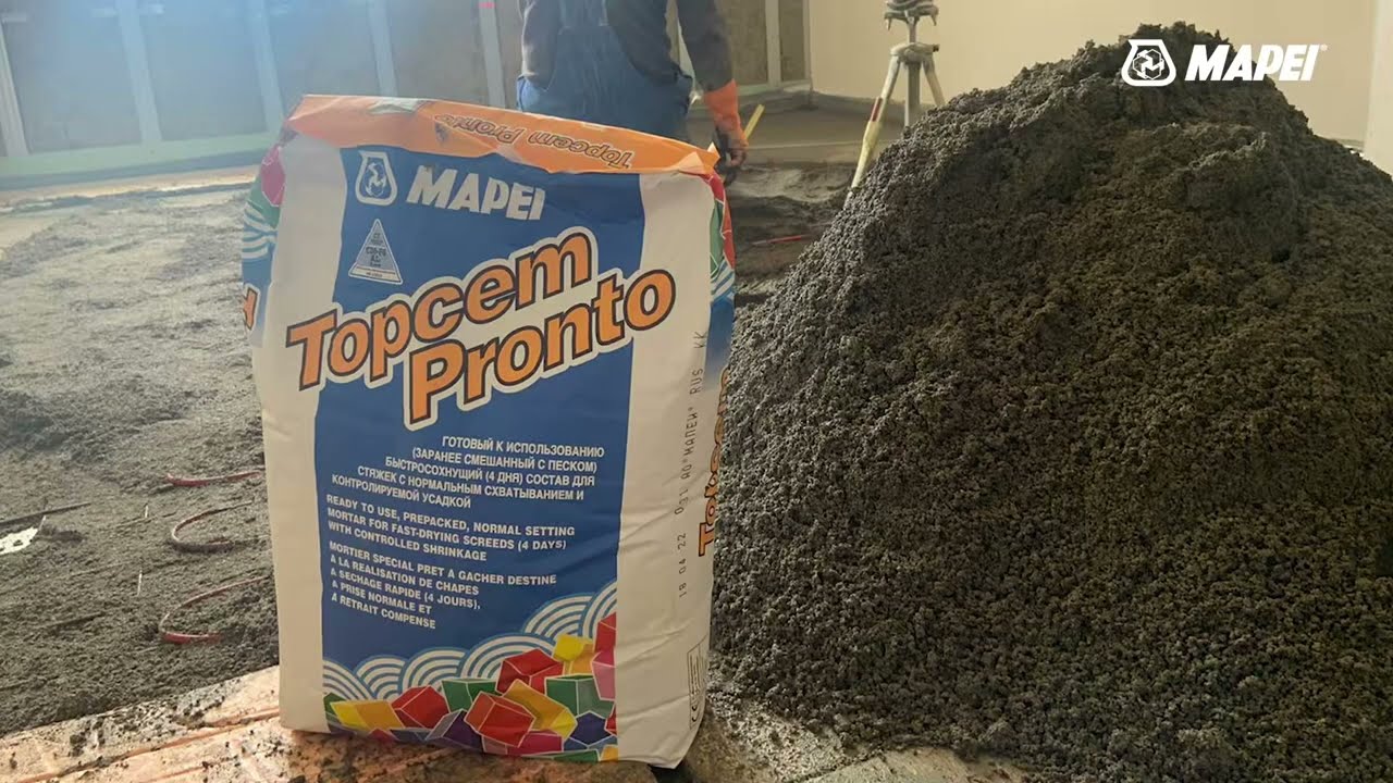 Быстротвердеющая выравниваемая напольная смесь Topcem Pronto с быстрым высыханием (4 дня)
