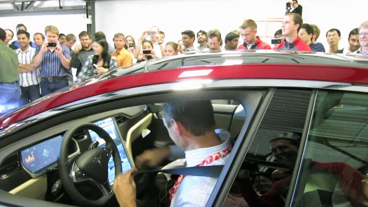 Delivery of the first Tesla Model S Sedan
