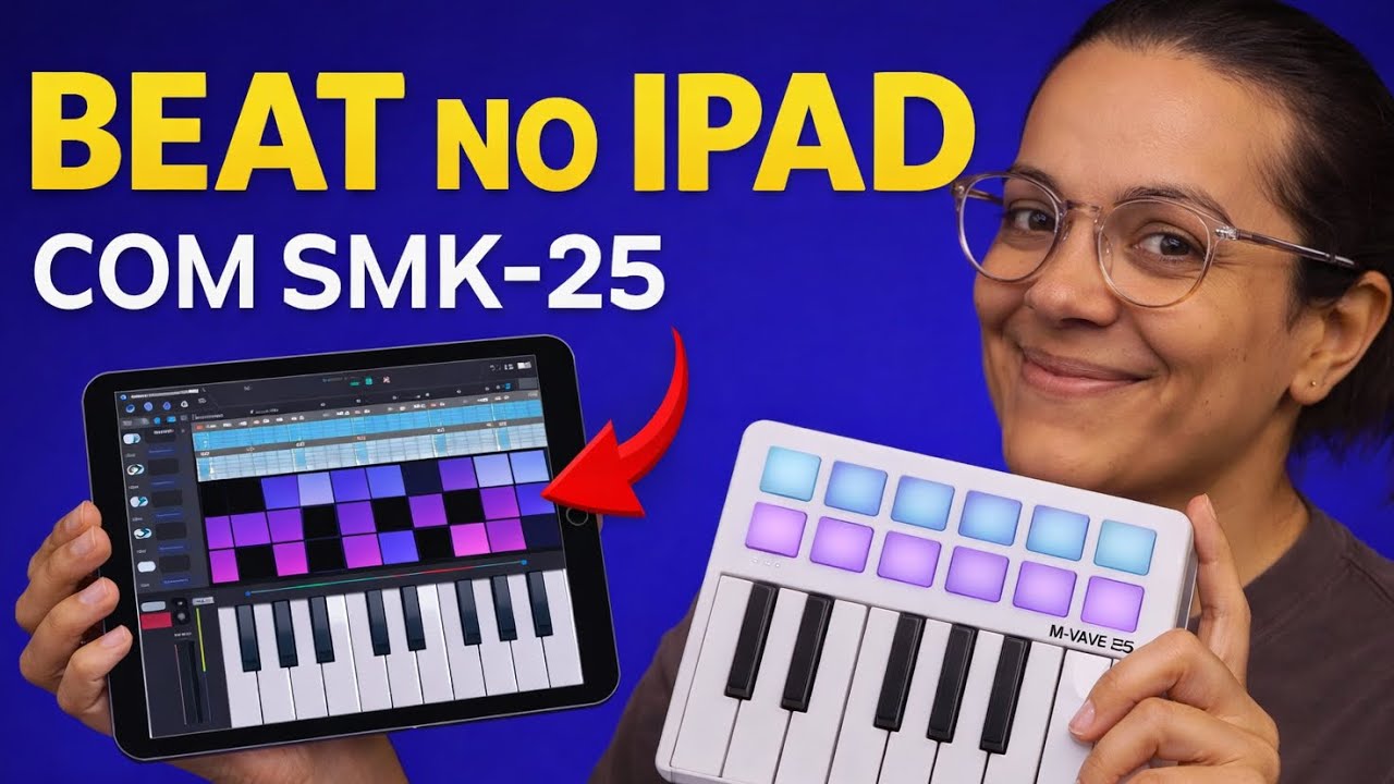 Criando um beat do zero no iPad com o MVAVE SMK-25 (setup portátil)