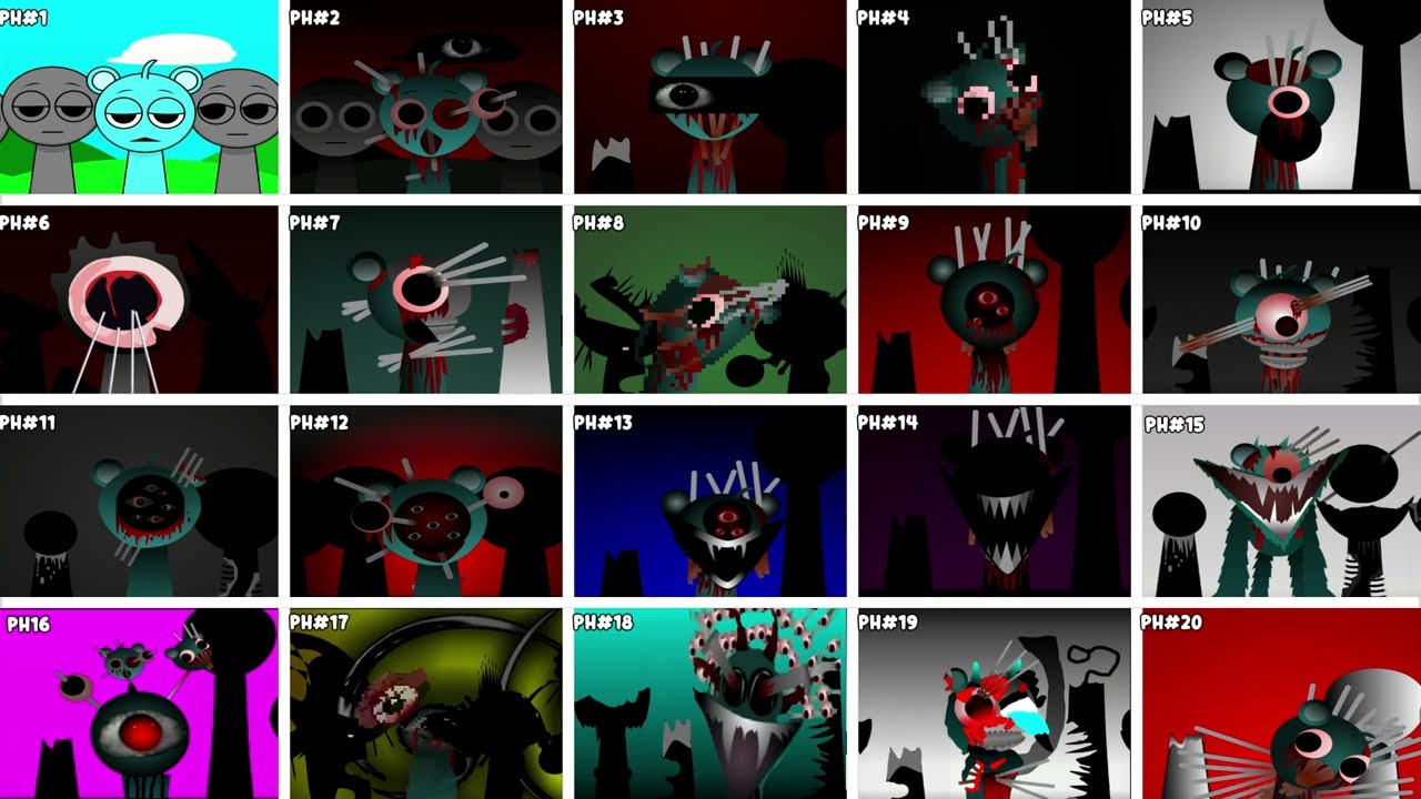 ALL SKY IN SPRUNKI INCREDIBOX - PHASE 1 VS ... PHASE 20