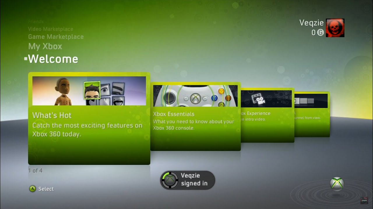 Xbox 360 Elite Jasper on NXE 2.0.7363 Dasboard & Playing Hexic HD