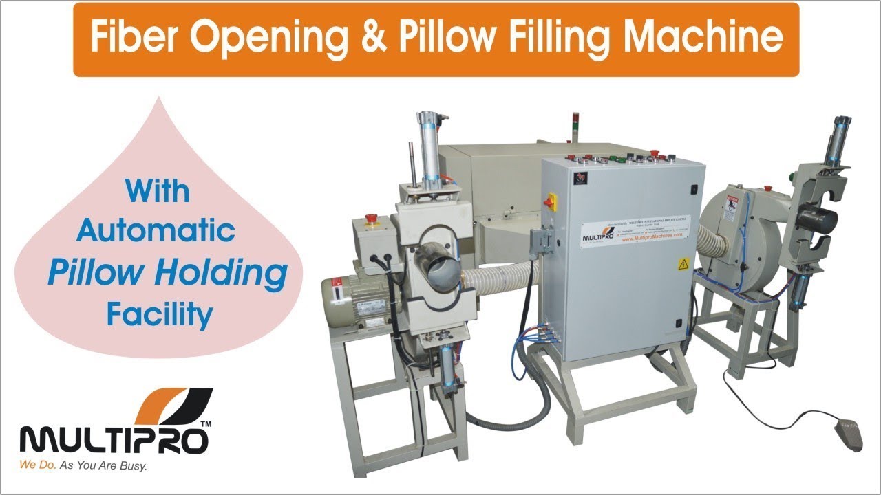 Polyester Fiber Opening/Stuffing/Filling Machine for Pillow & Cushion With Pillow Holding Facility