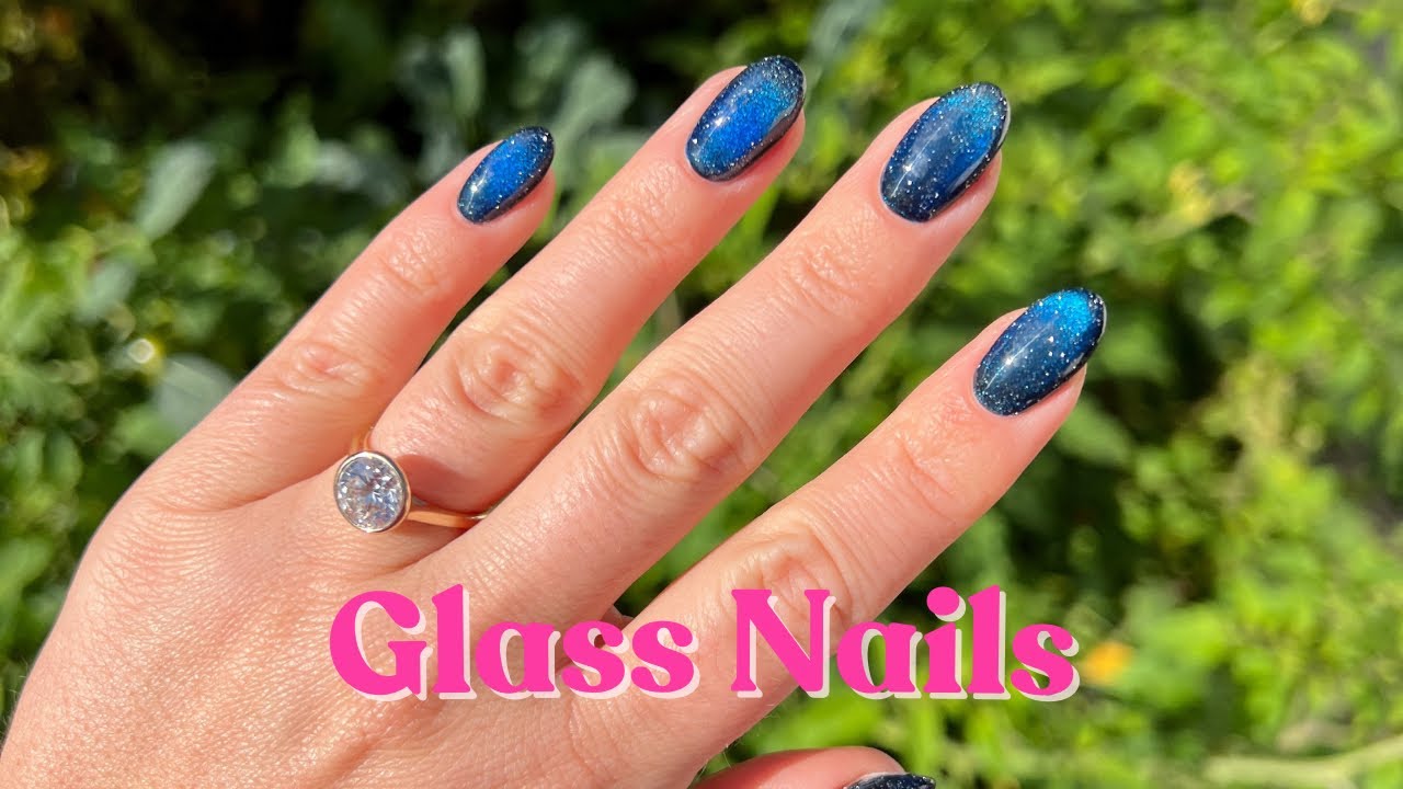prepping my nails + applying builder gel + how to do glass nails 🌌💫!!!