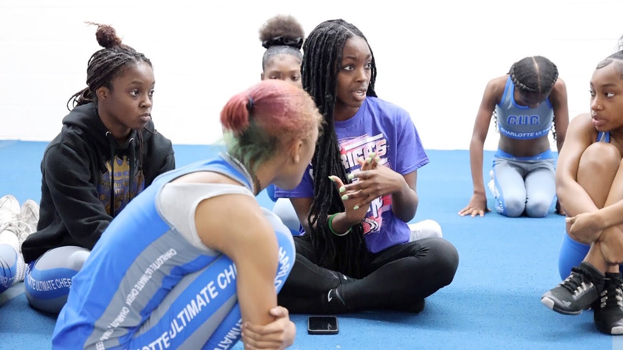 COACH TAZHIA HAS A HEART TO HEART AND GIVES LIFE LESSONS AFTER CHEERLEADING COMPETITION!