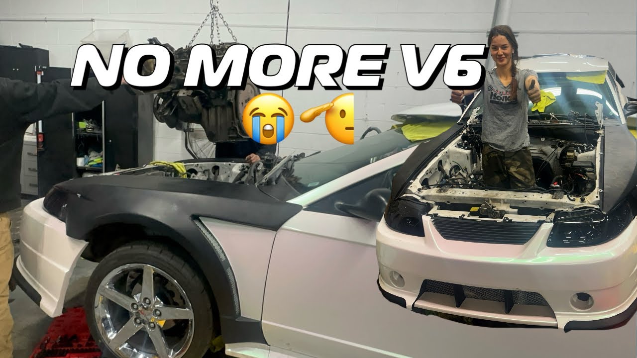 PULLING OUT MY V6 ENGINE WITH A FORKLIFT | LS swap part 1