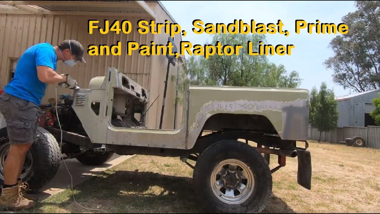 EP29 - Strip, Sandblast, Prime and Paint, Raptor Liner FJ40 This is the next big step!