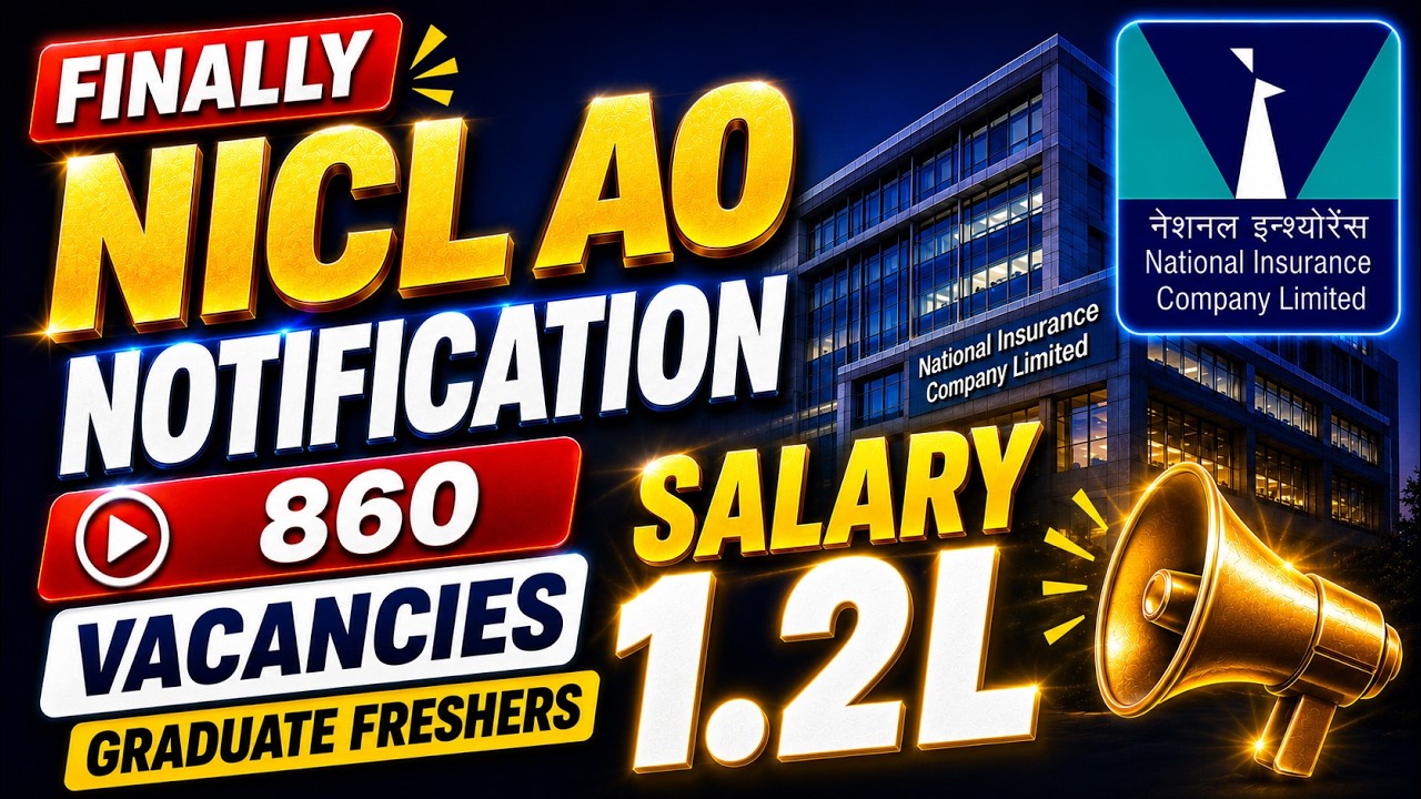 🚨NICL AO Notification 2026 😱 860 Vacancies Finally Out | 1.2L Salary | Graduate Freshers Apply